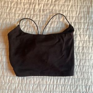 Windsor black lace-up crop top, size small